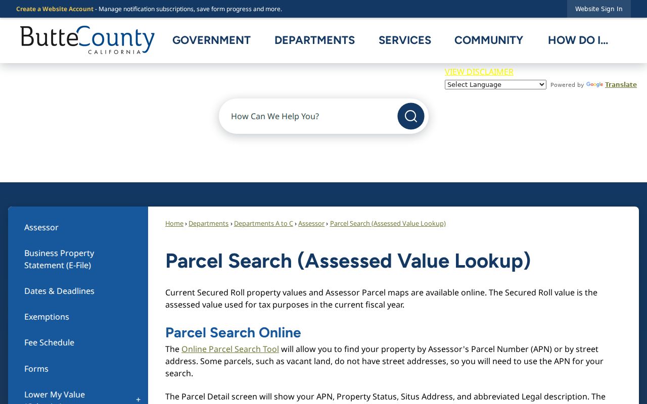 Oroville people search Butte County parcel instructions