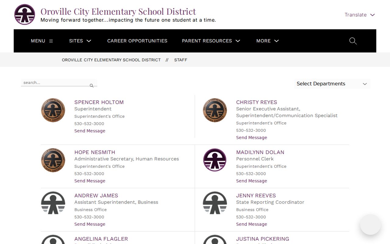 Oroville people directories elementary district staff search