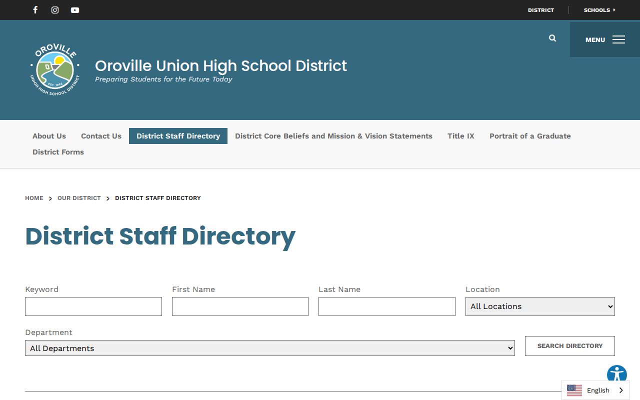 Oroville people directories high school district filters
