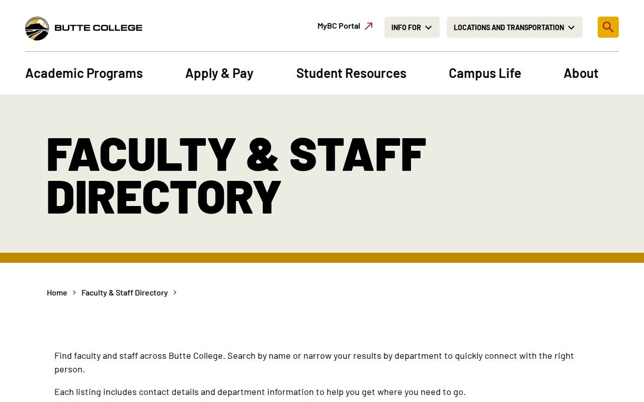 Oroville people directories Butte College faculty search